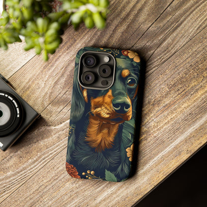 Dachshund Phone Case, Floral Pet Phone Cover, Dog Lover Gift, Tough Phone Case, Custom Dachshund Design, Unique Dog Owner Accessory