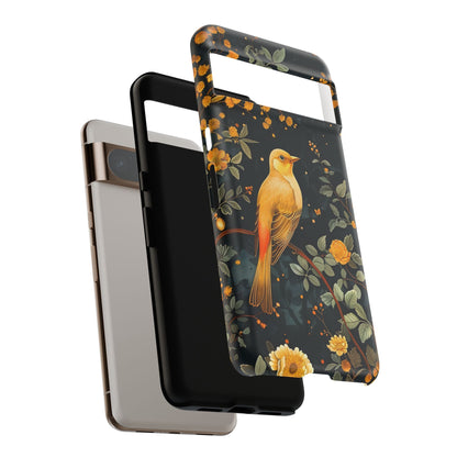 Floral Phone Case, Tough Cases with Bird Design, Nature Lover Gift, Stylish Protection, Birthday Present, Floral Phone Cover