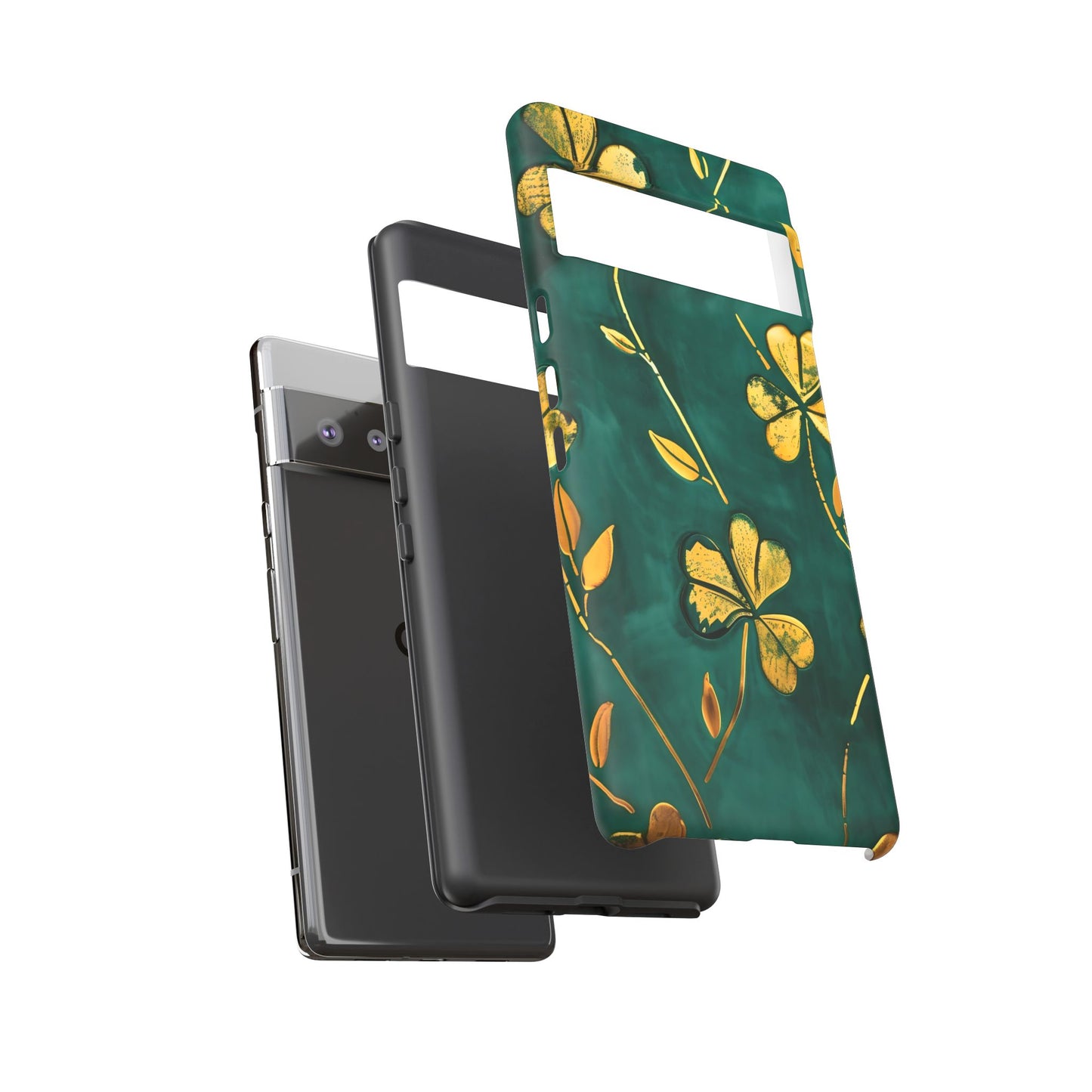 Floral Phone Case with Gold Accents, Tough Phone Cover, Stylish Phone Protector, Unique Gift for Her, Nature Lover Accessory