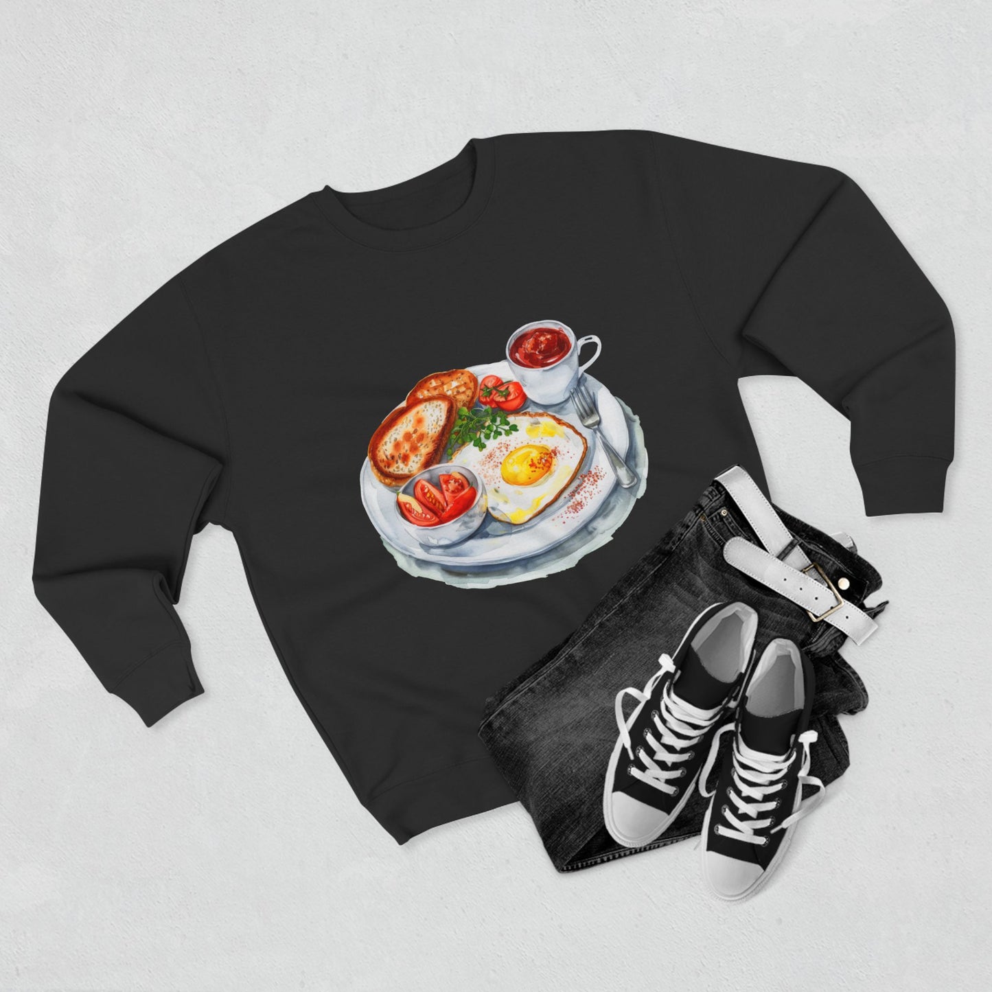 Unisex Crewneck Sweatshirt - British Royal Breakfast Elegant and Opulent Morning Feast
