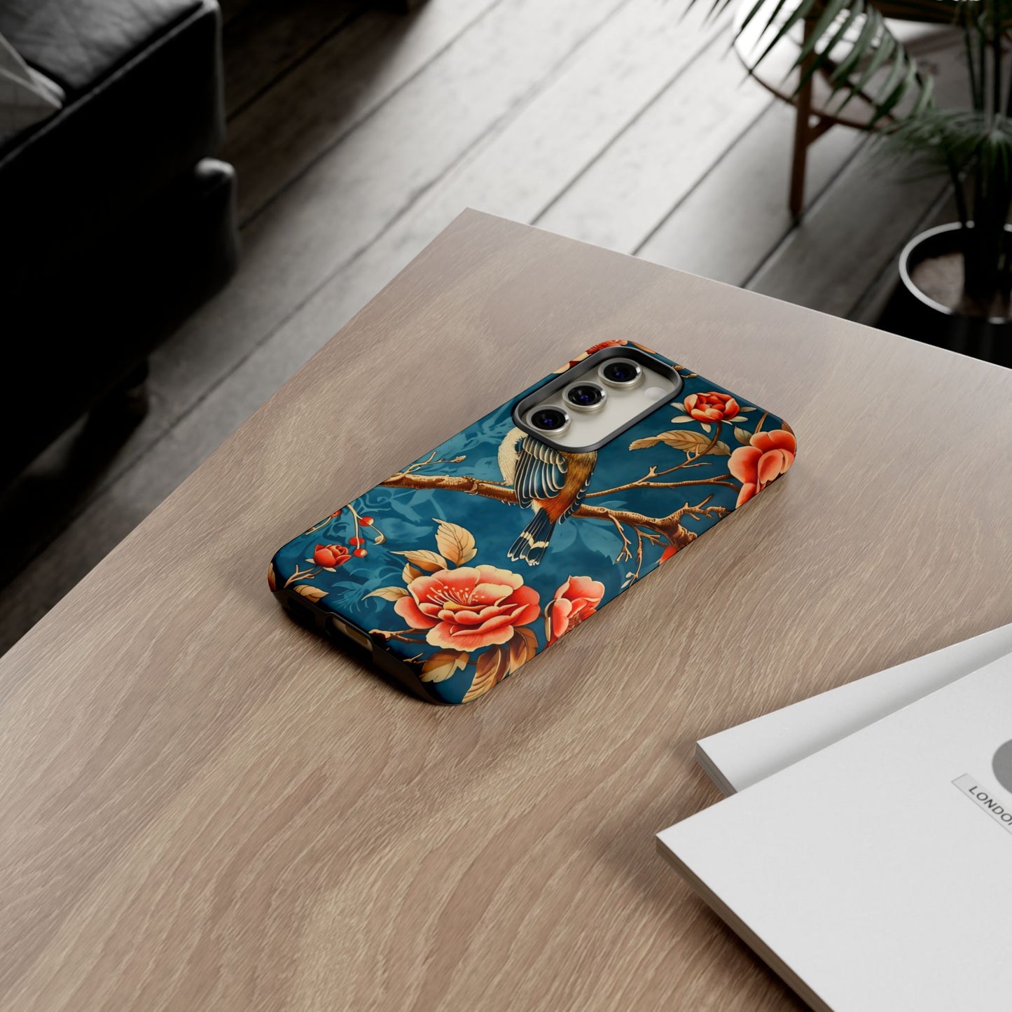 Bird & Floral Phone Case, Tough Cases for Nature Lovers, Gift for Her, Customizable Design, Vibrant Tech Accessories