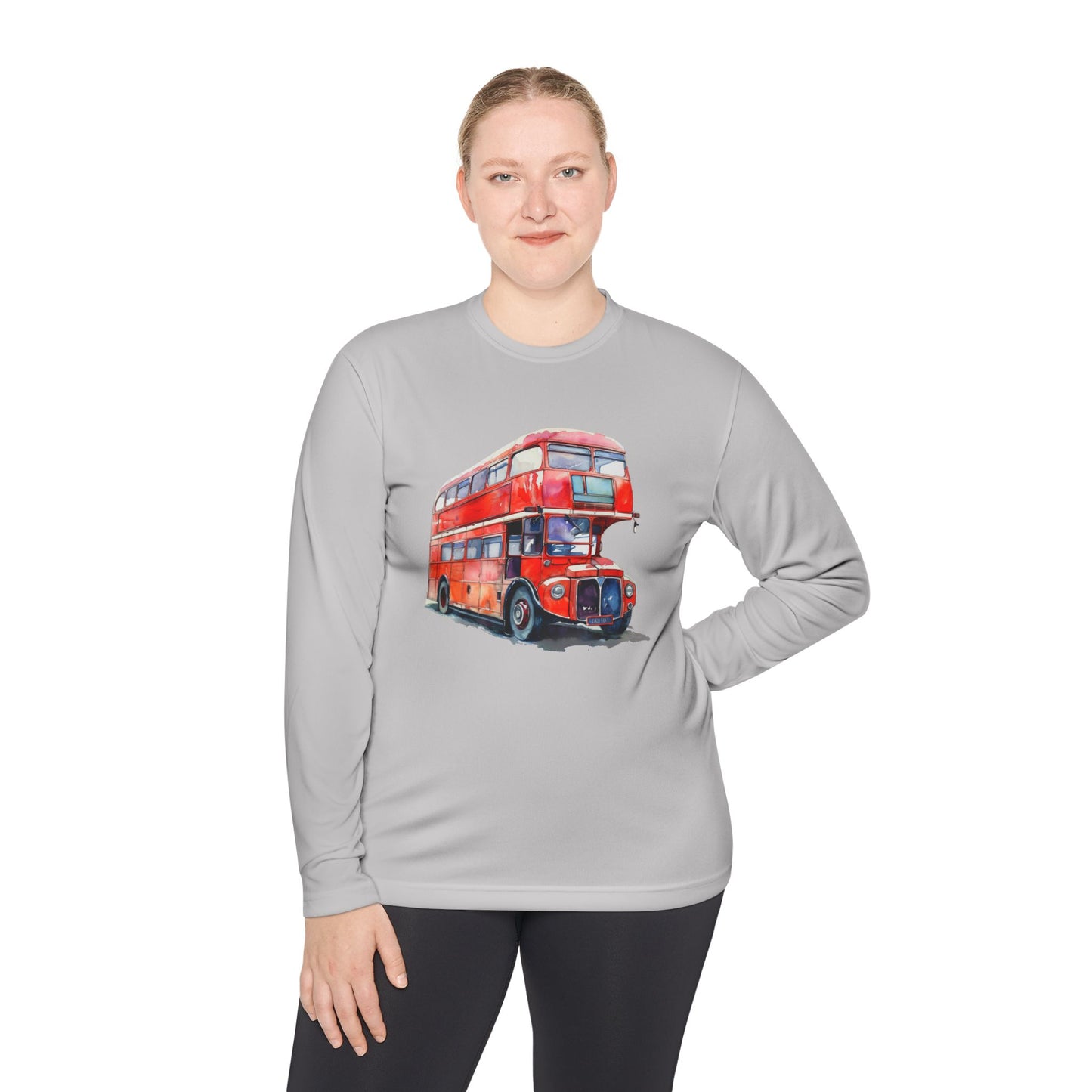 Unisex Lightweight Long Sleeve Tee - Historic London Bus Wall Art