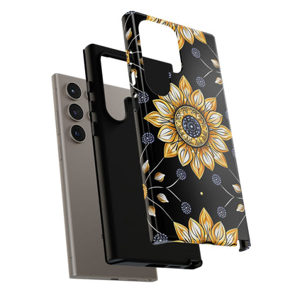 Floral Phone Case with Mandala Design, Tough Cases for iPhone & Samsung, Boho Style, Gift for Her, Unique Accessories