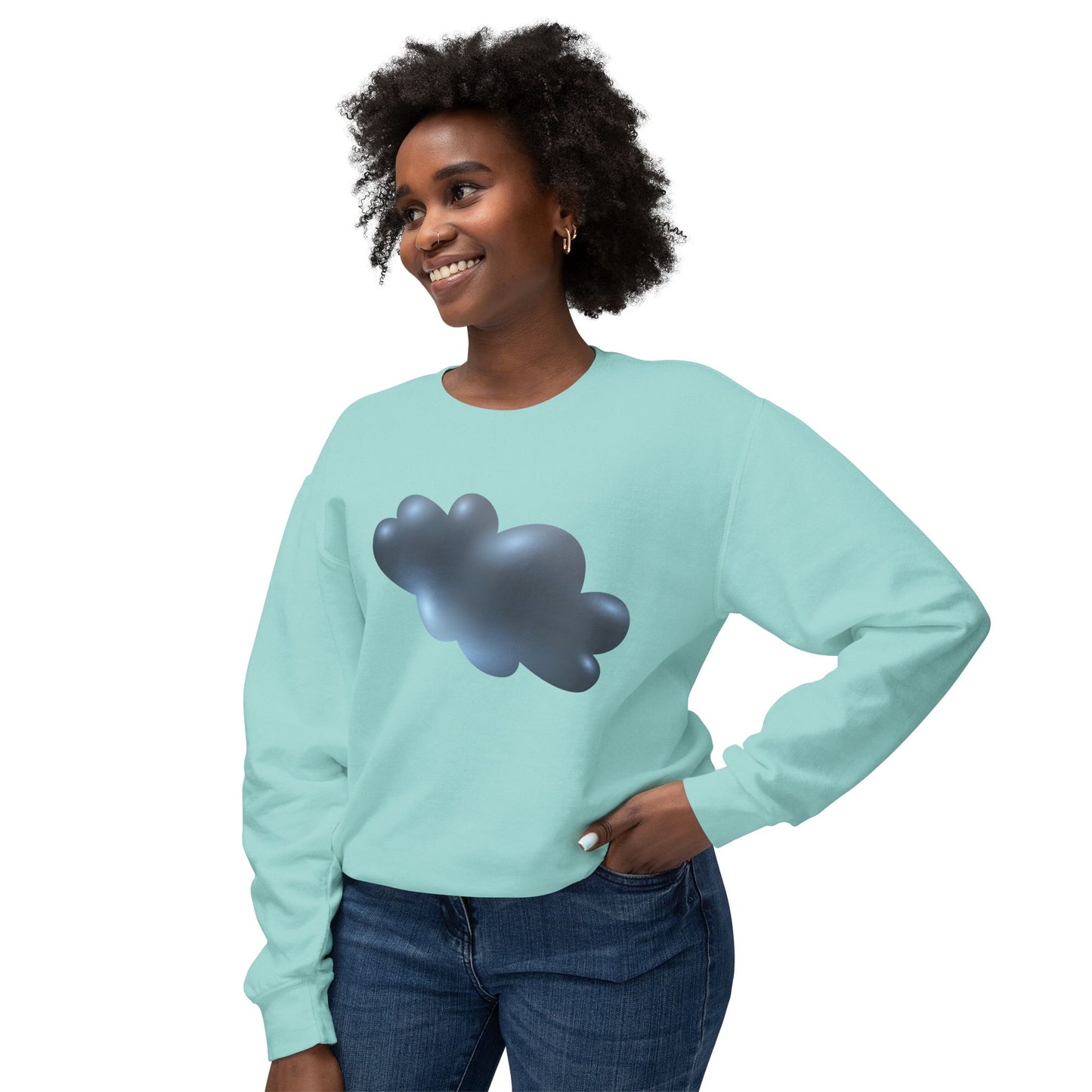 Unisex Lightweight Crewneck Sweatshirt - Serene Cloudscape - Dreamy Cloud Design