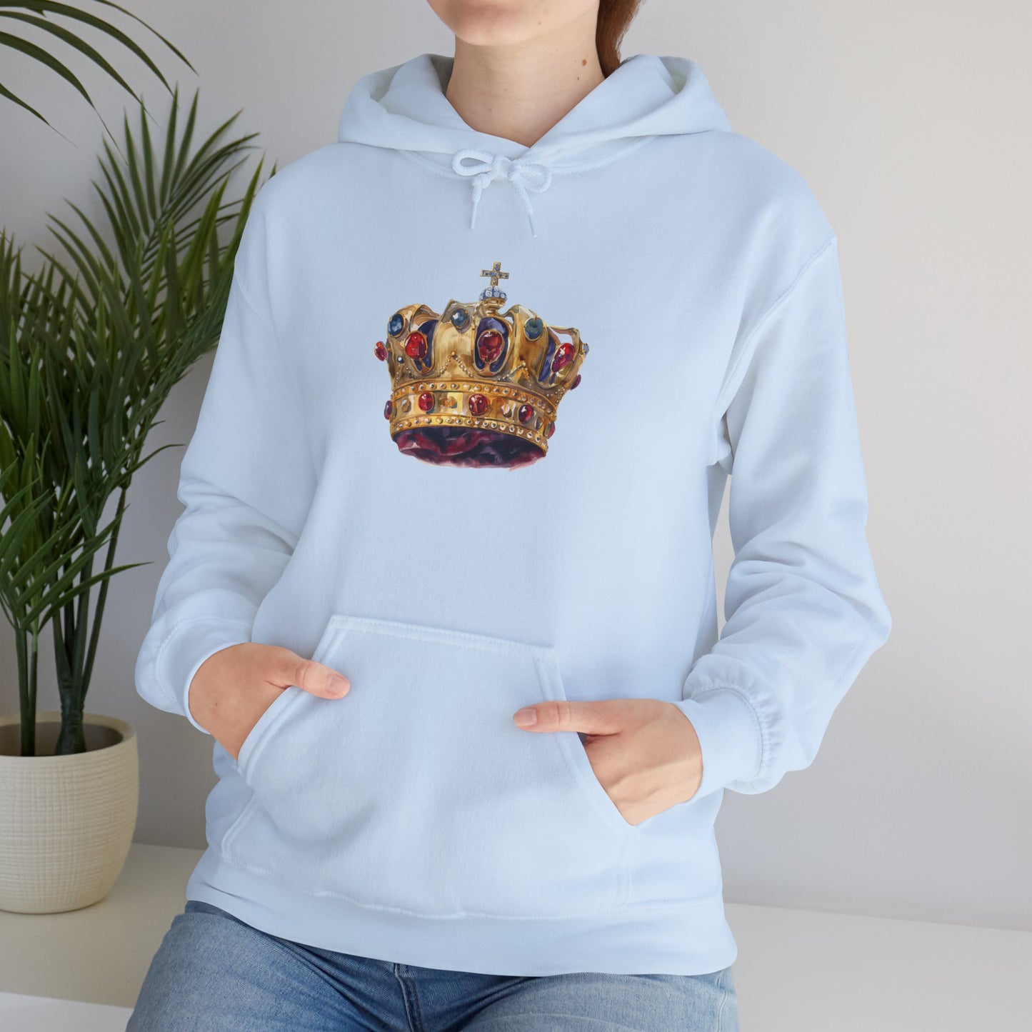 Unisex Heavy Blend™ Hooded Sweatshirt - British Royal Crown - Symbol of Regal Elegance and Authority
