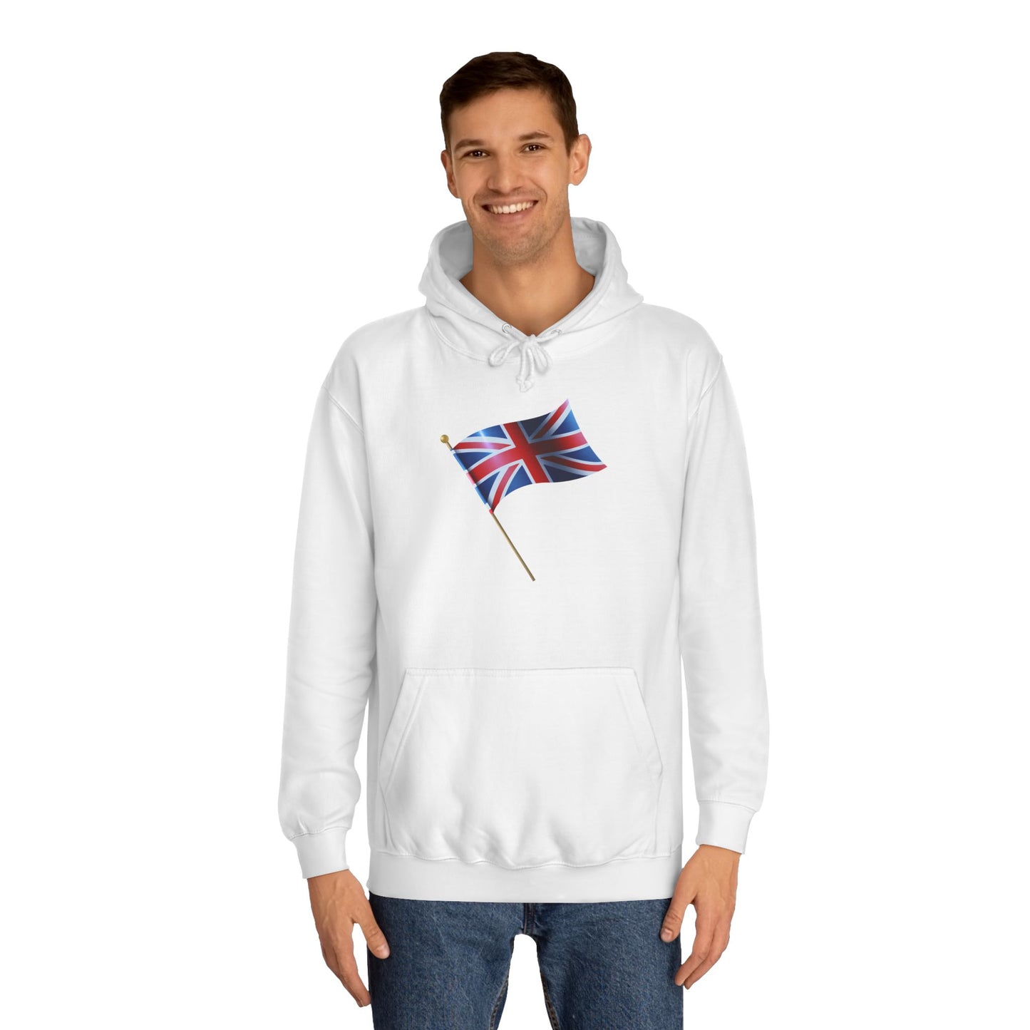 Unisex College Hoodie - Symbolic Union Jack British Flag Design