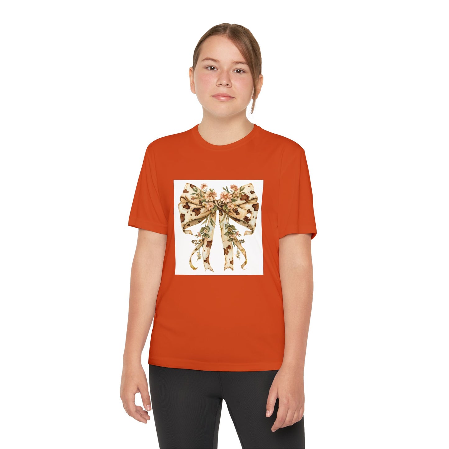 Floral Bow Youth Tee - Stylish & Playful Design for Kids