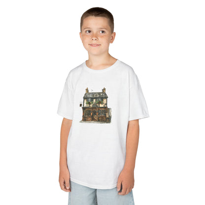 Kids Heavy Cotton™ Tee - Historic English Home Wall Art Design -  Fun & Comfortable Shirt for Young Explorers