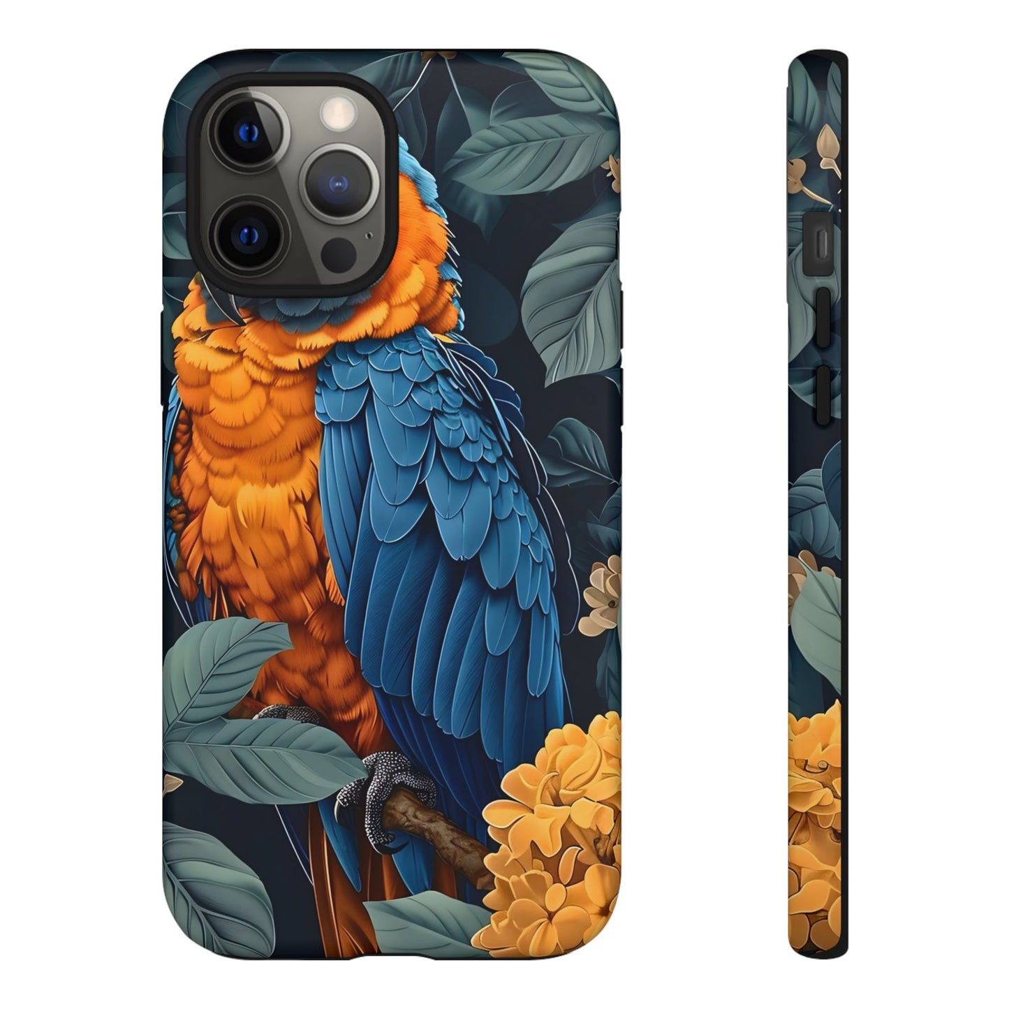 Tropical Parrot Phone Case - Tough Cases, Colorful Phone Cover, Nature Lover Gift, Floral Design, Bird Lover Accessory