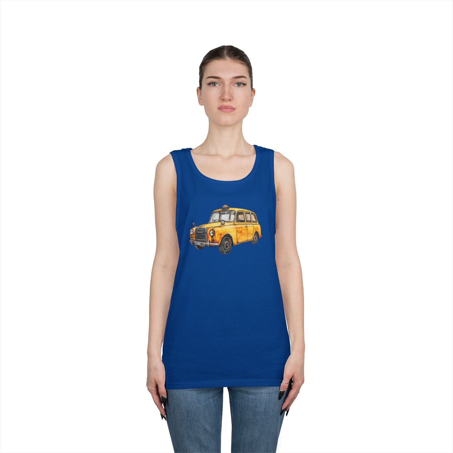Unisex Heavy Cotton Tank Top - Vintage Car - Classic Automotive Elegance and Timeless Style
