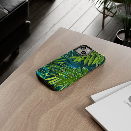 Tropical Phone Case - Durable Green Leaf Design, Eco-Friendly Gift, Trendy Accessory, Nature Lover's Case, Summer Vibes