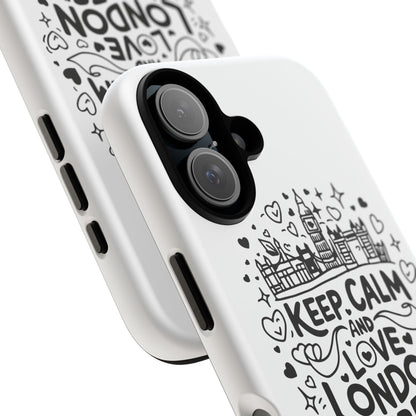 London Vibes Phone Case – Keep Calm Design, iPhone Accessories, Gift for Travelers, London Souvenir, Unique Cell Phone Cover