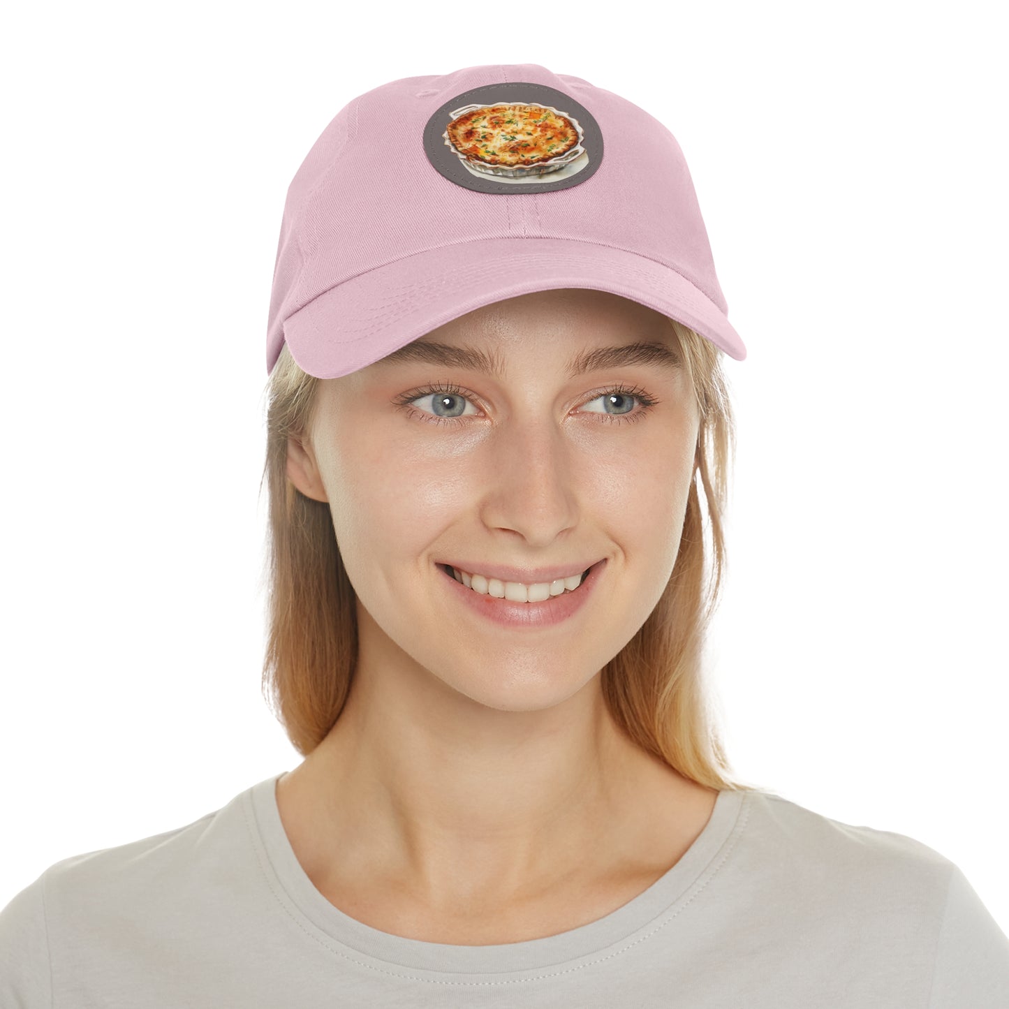 Cute Pizza Dad Hat with Leather Patch, Gift for Food Lovers, Casual Summer Cap, Fun Accessory for Foodies, Unique Father's Day Gift
