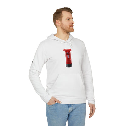 adidas Unisex Fleece Hoodie - Classic UK Royal Mailbox Design - British Postbox Icon