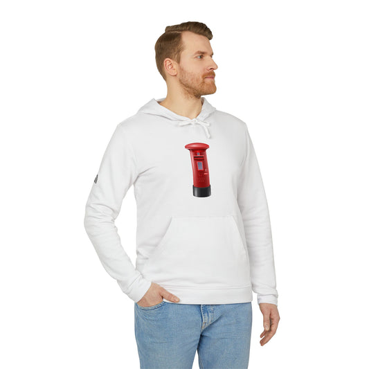 adidas Unisex Fleece Hoodie - Classic UK Royal Mailbox Design - British Postbox Icon