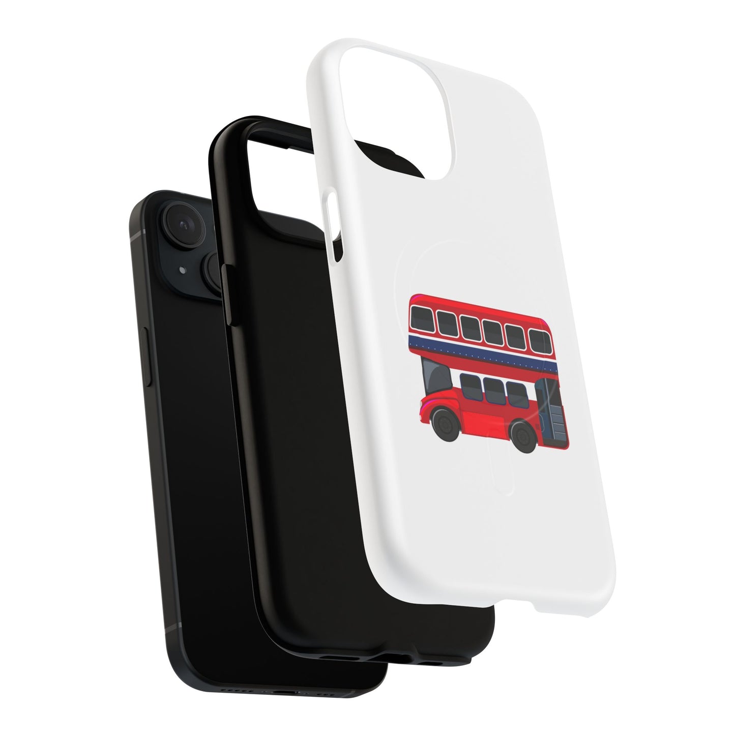 London Bus Phone Case, Tough Magnetic Phone Cover, Unique Gift, Secure Protection, Fun Design, Travel Lover Accessory