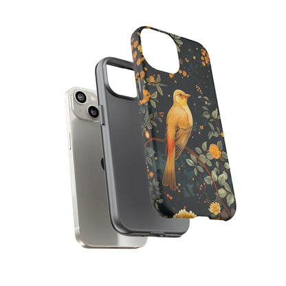 Floral Phone Case, Tough Cases with Bird Design, Nature Lover Gift, Stylish Protection, Birthday Present, Floral Phone Cover
