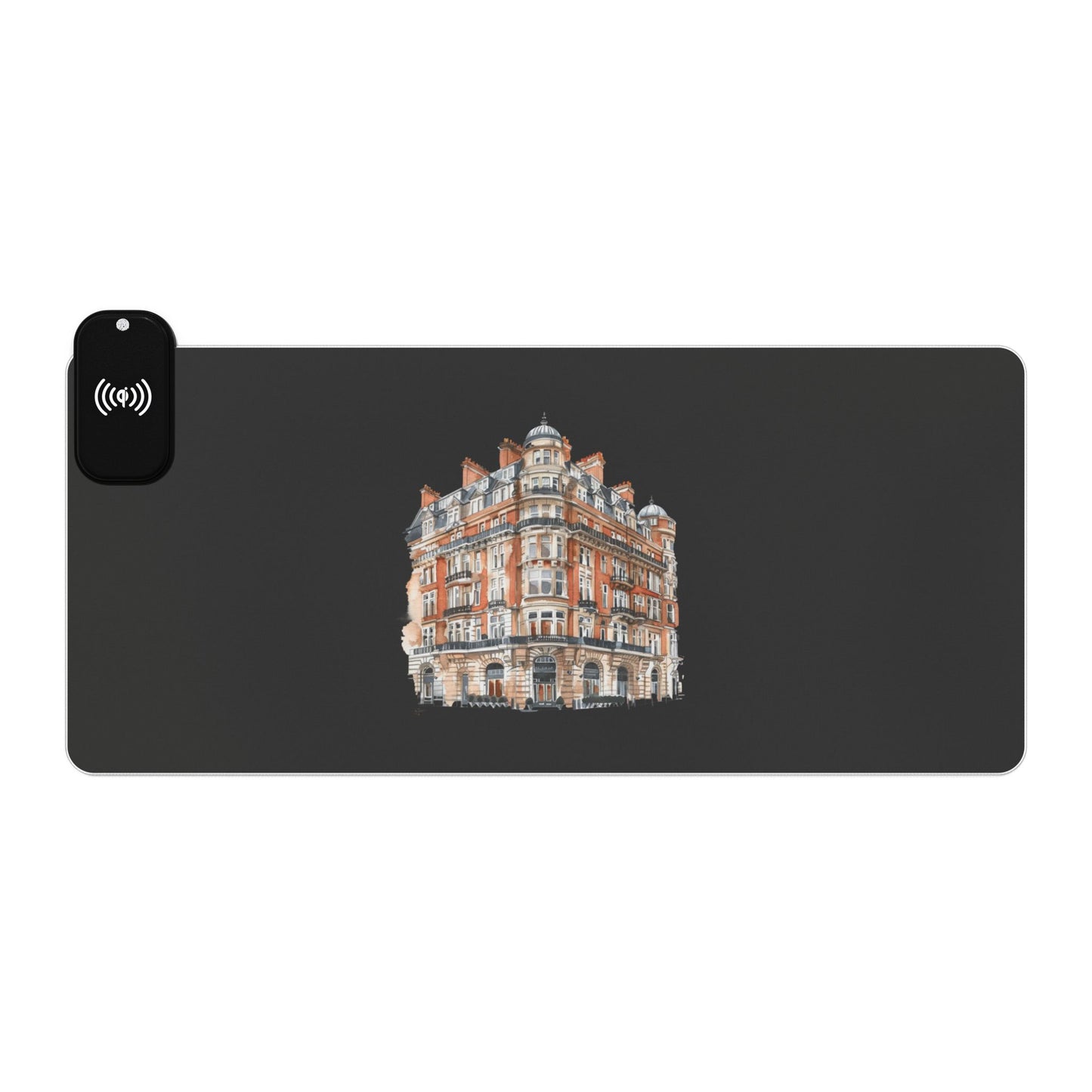Grand Brick Building – London Architecture - LED Gaming Mouse Pad with Wireless Charging - Perfect for Gamers, Office Spaces, Ecosystem Accessory, Unique Desk Decor, Gift Idea