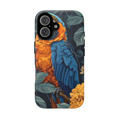Tropical Parrot Phone Case - Tough Cases, Colorful Phone Cover, Nature Lover Gift, Floral Design, Bird Lover Accessory
