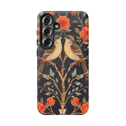 Floral Phone Case – Tough Cases with Bird Design, Unique Gift for Nature Lovers, Stylish Tech Accessory, Phone Cover, Artistic Case