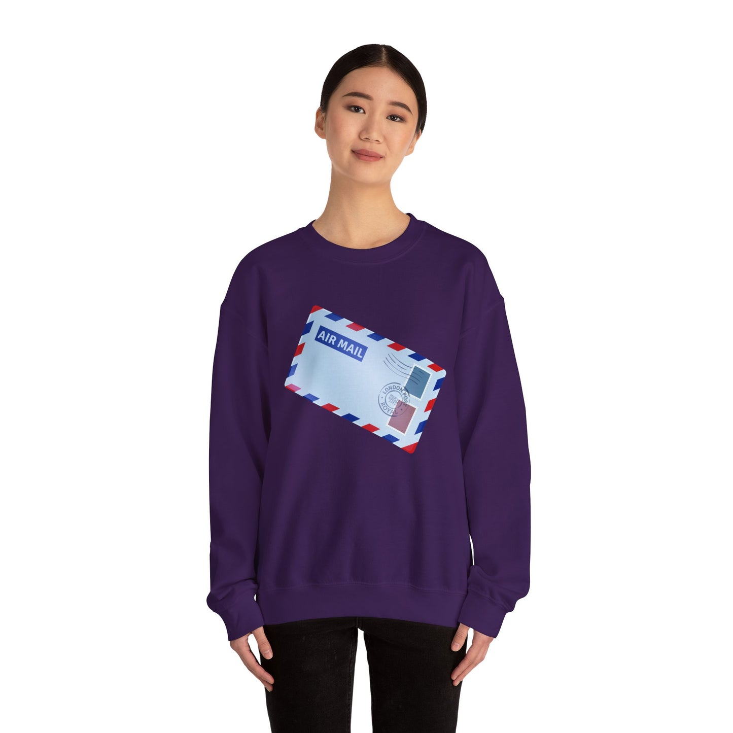 Unisex Heavy Blend™ Crewneck Sweatshirt - Vintage British Air Mail - Classic Postal Design
