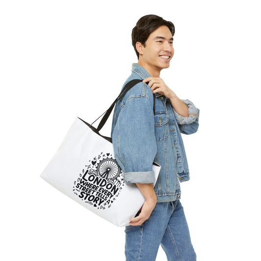 London Story Weekender Tote Bag | Perfect for Travel, Shopping, Beach Days, Gifts, Casual Outings