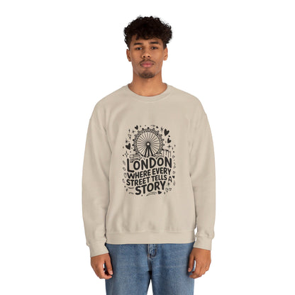 Unisex Heavy Blend™ Crewneck Sweatshirt - London Story Telling Streets