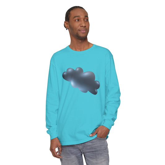 Unisex Garment-dyed Long Sleeve T-Shirt - Serene Cloudscape - Dreamy Cloud