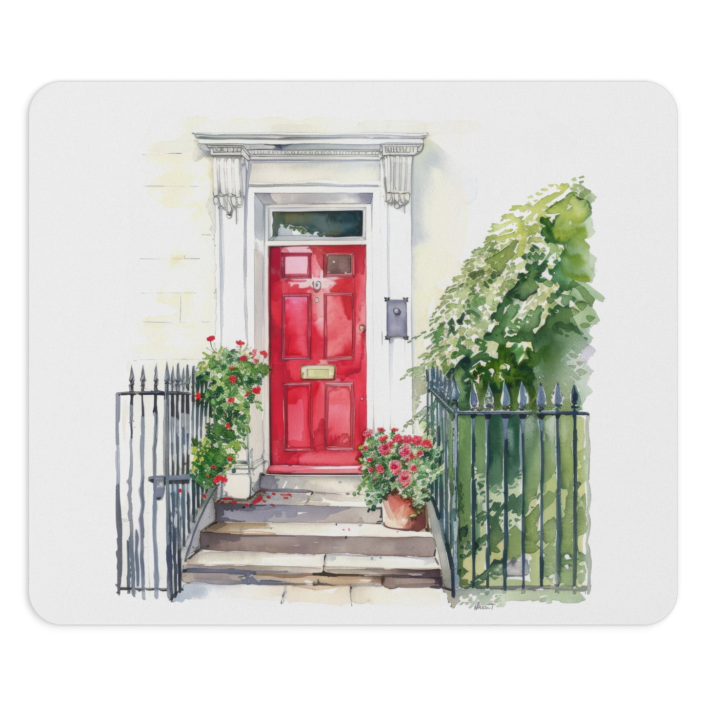 Charming Red Door Mouse Pad, Vibrant Desk Accessory, Perfect for Home Office, Gift for Friends, Ideal for Holidays and Celebrations