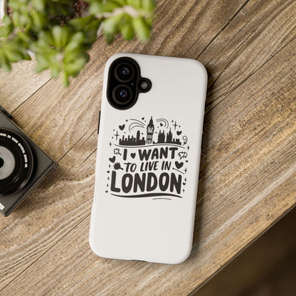 London City iPhone Case, Tough Phone Cover, Travel Gift, London Souvenir, Adventure Accessory, Wanderlust Decor