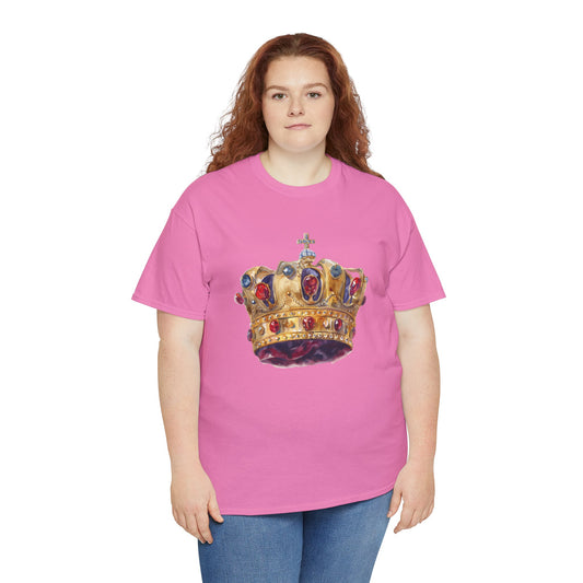 Unisex Heavy Cotton Tee - British Royal Crown Design - Iconic Symbol of Monarchy