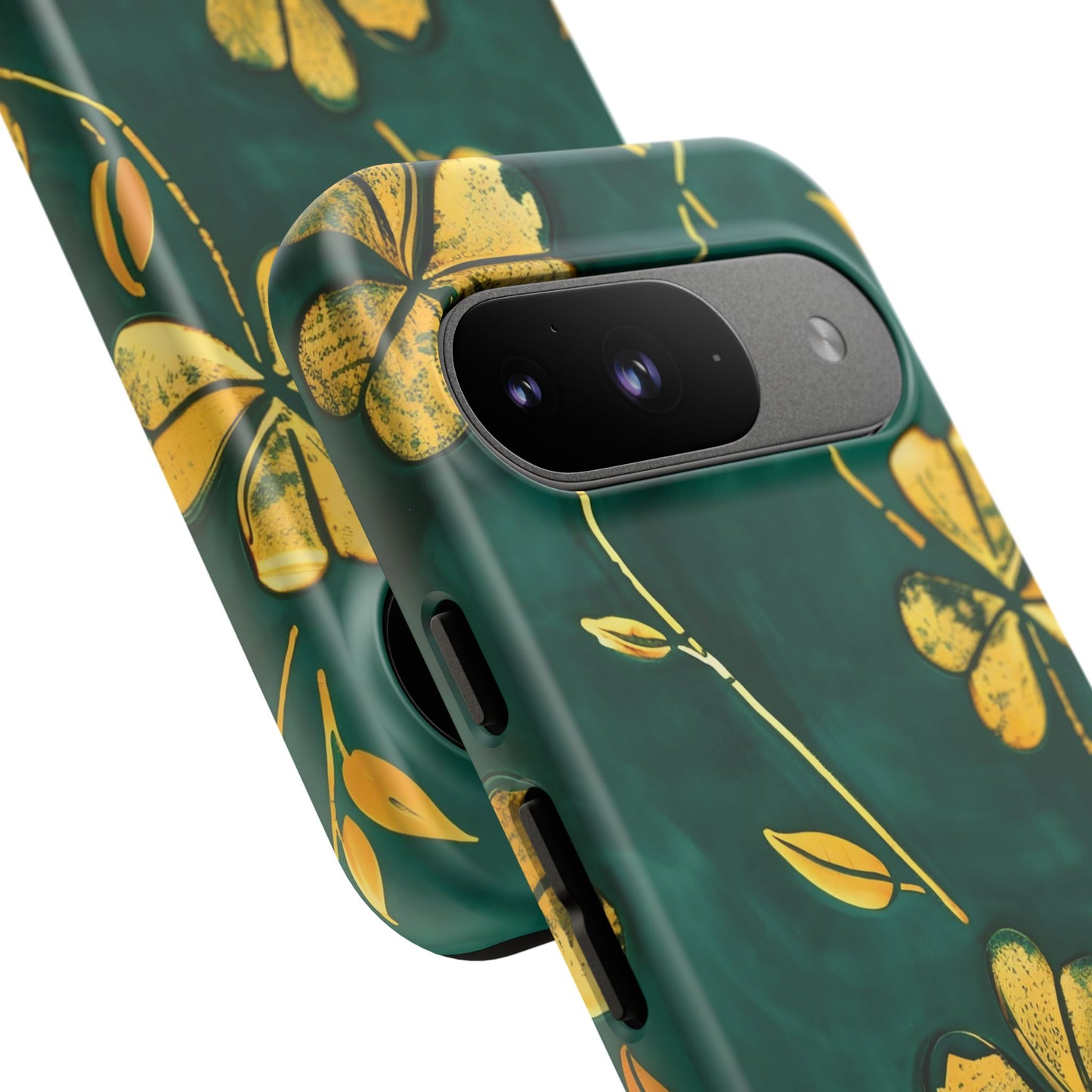 Floral Phone Case with Gold Accents, Tough Phone Cover, Stylish Phone Protector, Unique Gift for Her, Nature Lover Accessory