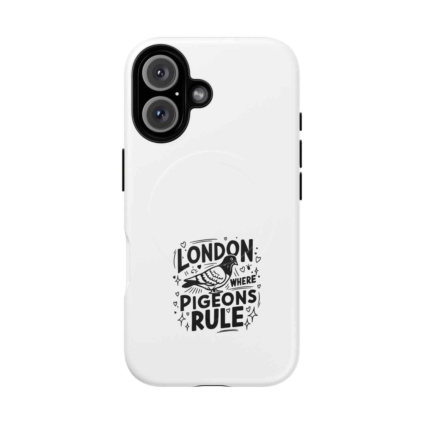 London Pigeon Rule Magnetic Phone Case, Tough Phone Cover, Gift for London Lovers, Unique Phone Accessories, Stylish Protection