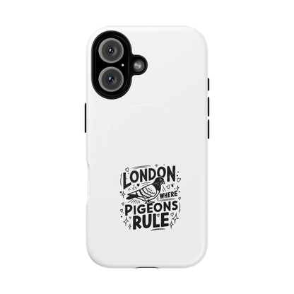 London Pigeon Rule Magnetic Phone Case, Tough Phone Cover, Gift for London Lovers, Unique Phone Accessories, Stylish Protection