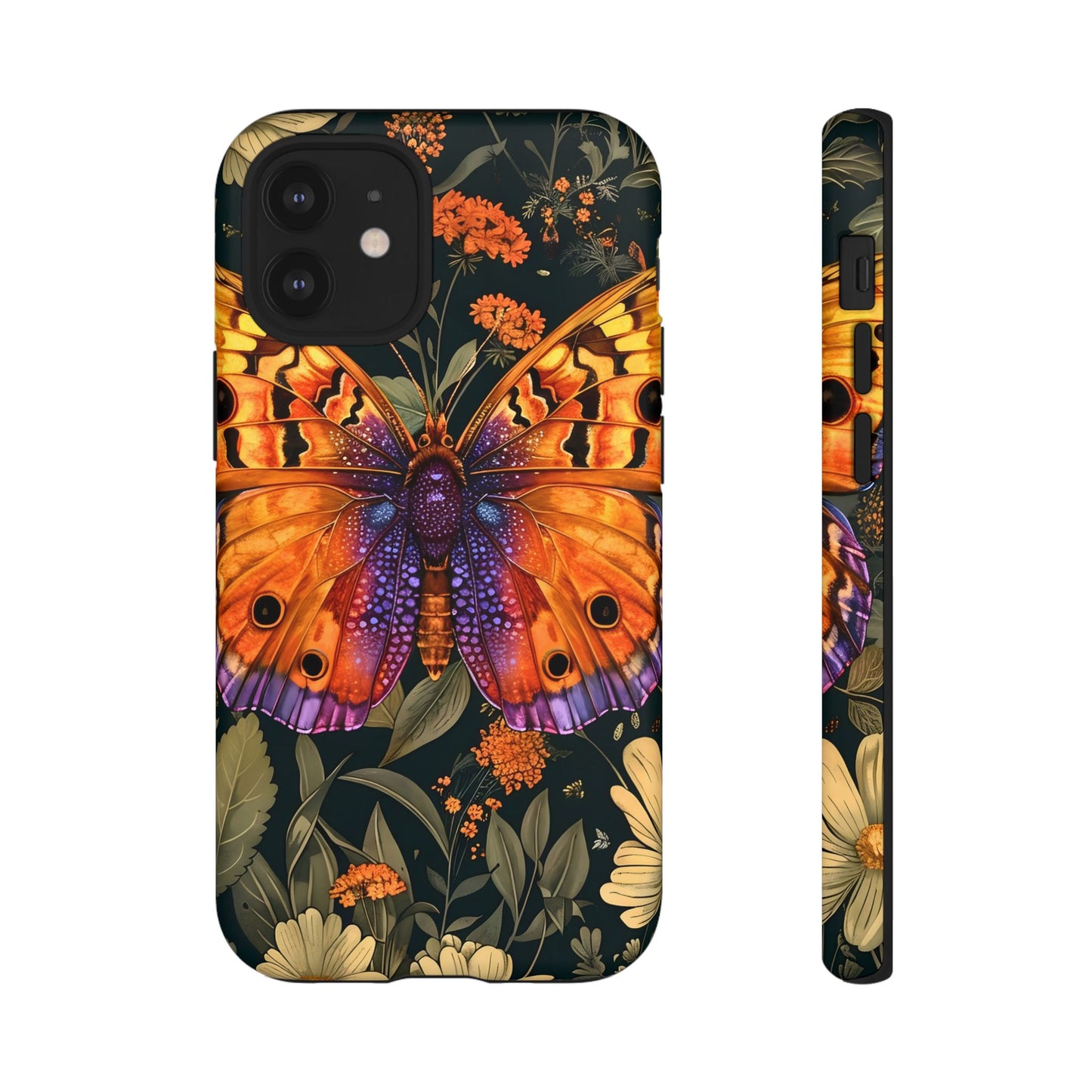 Butterfly Phone Case, Tough Cases for Nature Lovers, Vibrant Floral Design, Gift for Her, Cute Phone Accessories, Butterfly Artwork