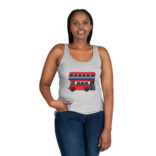 Women's Tank Top - Iconic Red Bus Illustration Wall Decor