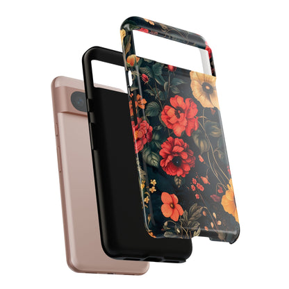 Floral Phone Case, Tough Cases, Flower Motif, Protective Cover, Gift for Her, Floral Design, Spring Accessory