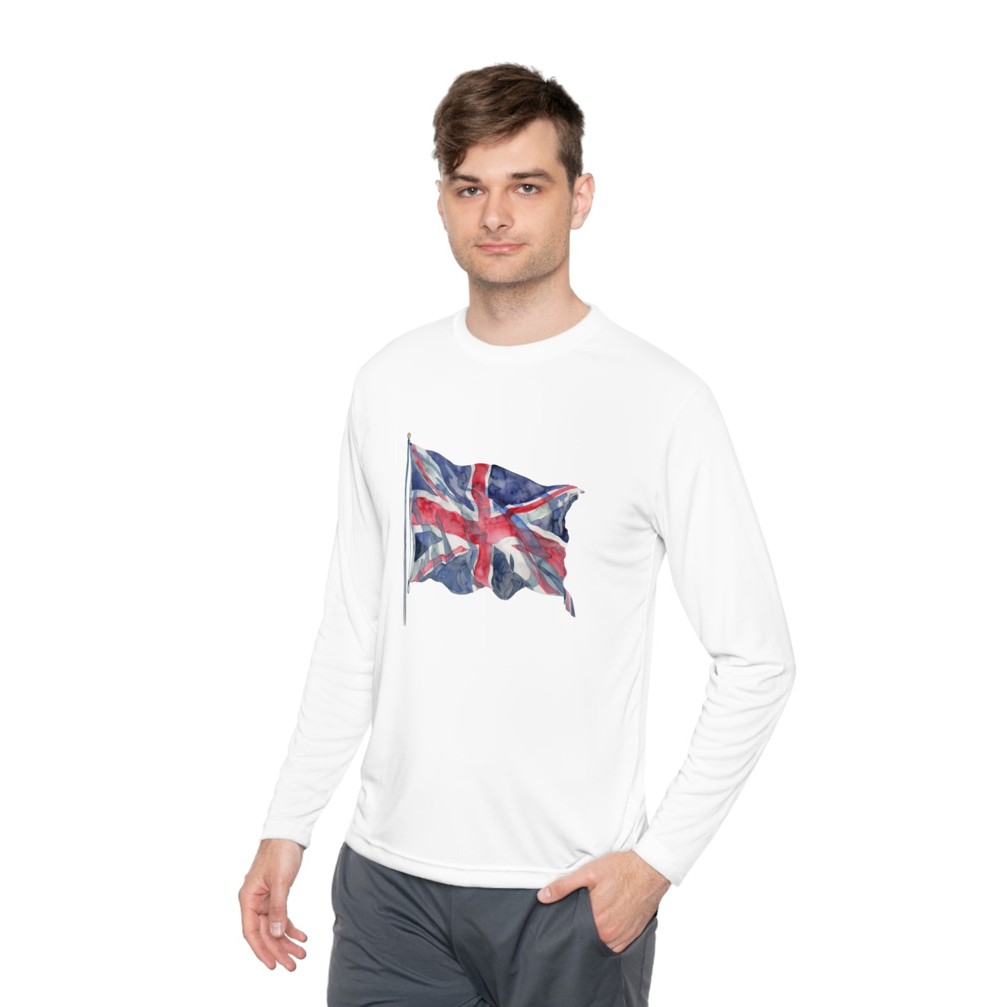 Unisex Lightweight Long Sleeve Tee - British Flag - Iconic Union Jack