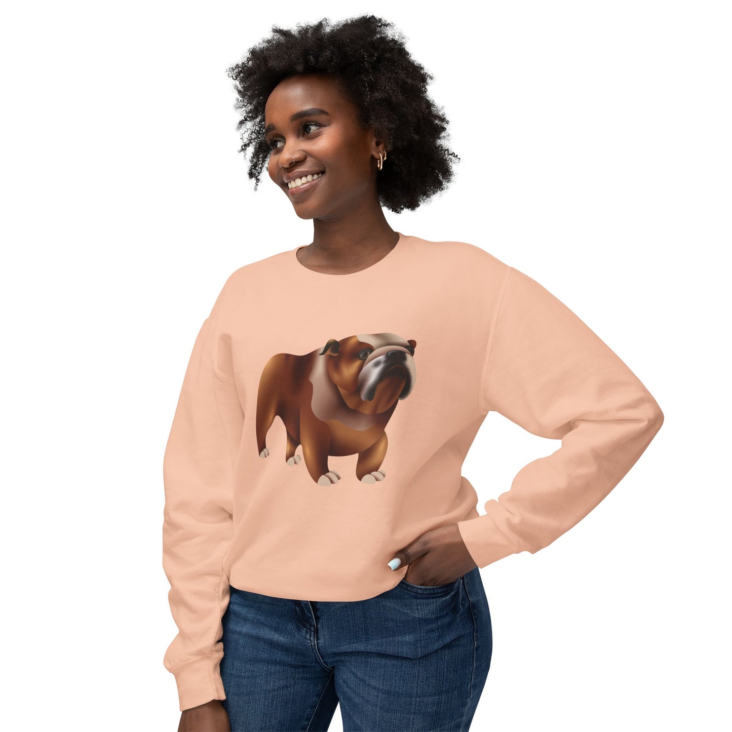 Unisex Lightweight Crewneck Sweatshirt - Adorable British Dog