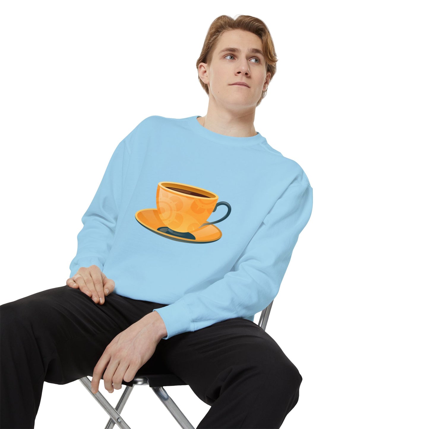 Unisex Garment-Dyed Sweatshirt Classy - Elegant British Tea Cup