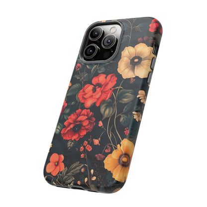 Floral Phone Case, Tough Cases, Flower Motif, Protective Cover, Gift for Her, Floral Design, Spring Accessory