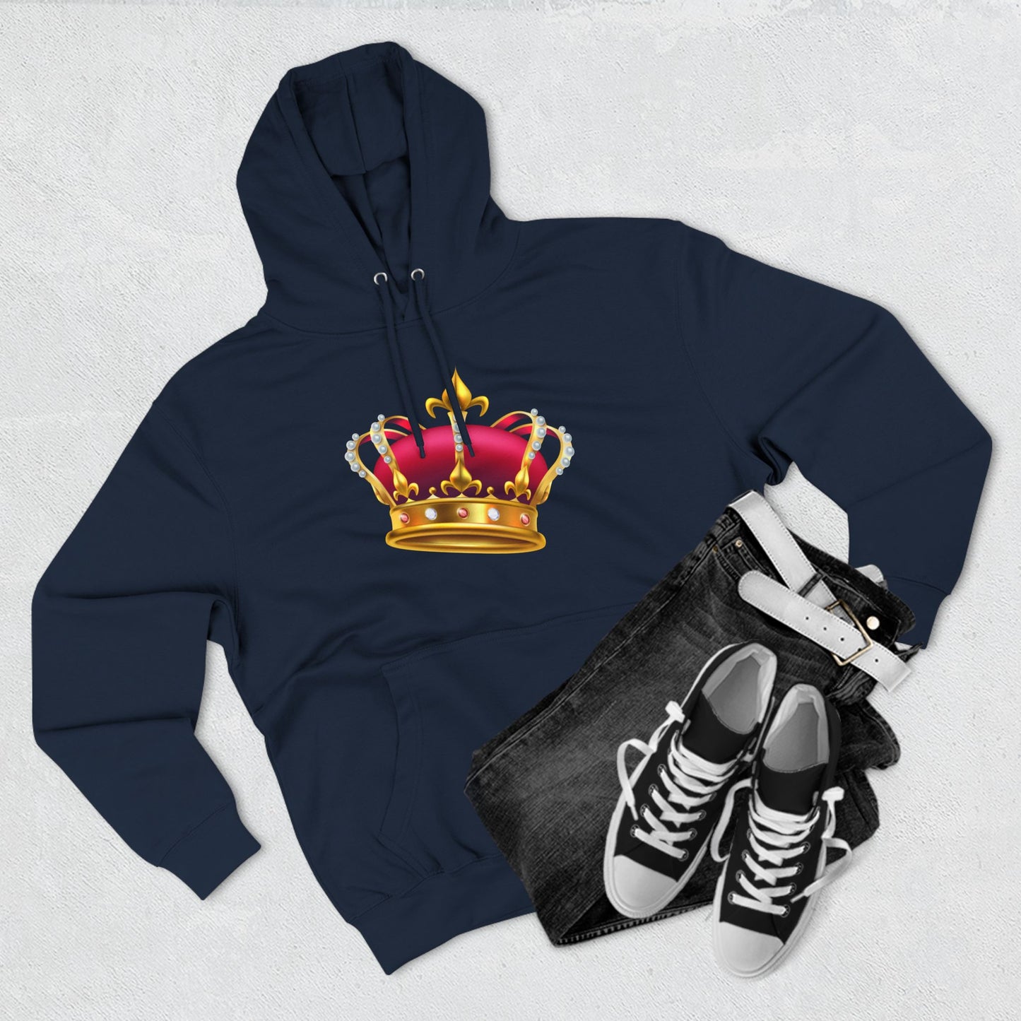 Three-Panel Fleece Hoodie - British Royal Crown