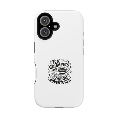 Magnetic Phone Case - Tea Crumpets London Adventures, Gift for Travelers, Cute Phone Cover, Unique Phone Accessory, Fun Design