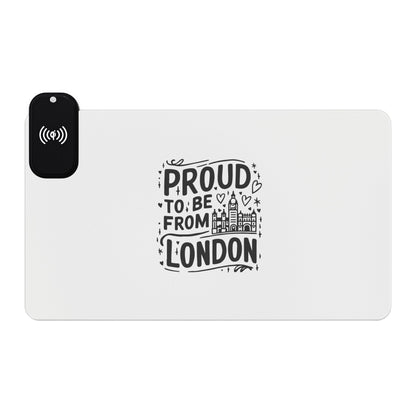 Proud to be from London - LED Gaming Mouse Pad, Wireless Charging