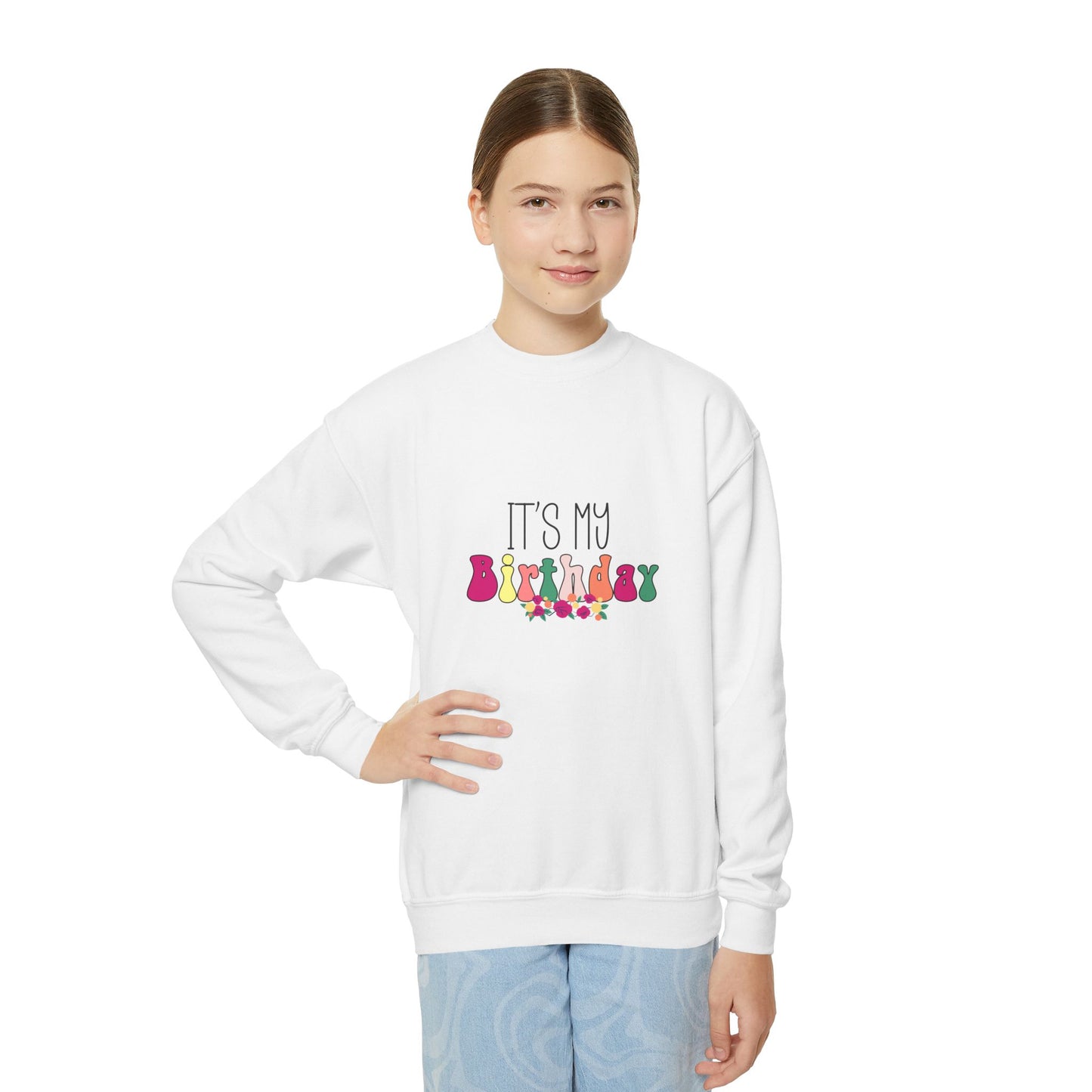Kids Birthday Celebration Crewneck Sweatshirt - 'It's My Birthday' Design