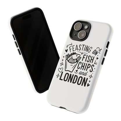 London Fish & Chips Phone Case | Fun Gift for Foodies, Travel Lovers, London Souvenir, Unique Accessories, Personalization Option