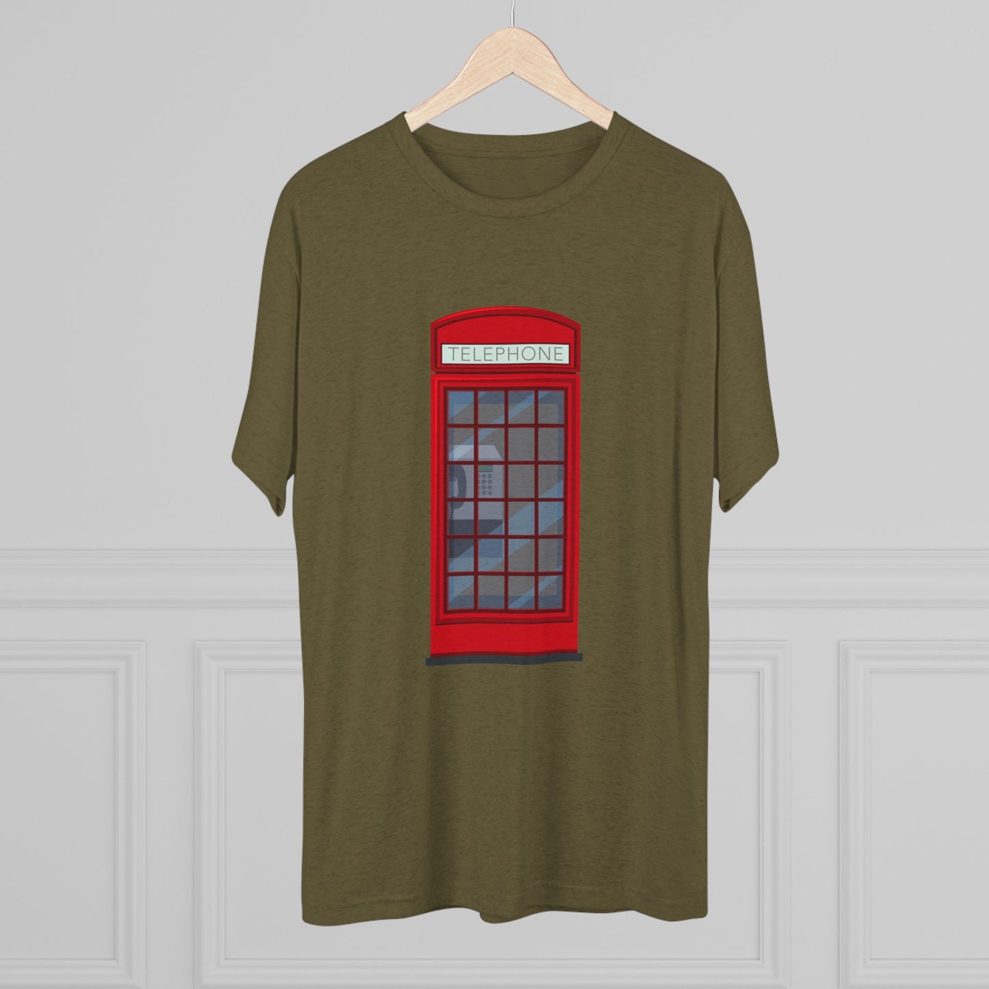 Iconic British Public Telephone - Classic Red Phone Box Unisex Tri-Blend Crew Tee