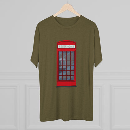 Iconic British Public Telephone - Classic Red Phone Box Unisex Tri-Blend Crew Tee