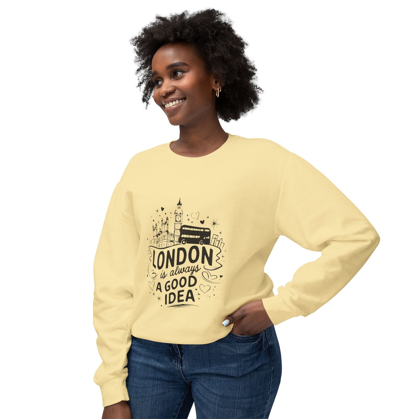 Unisex Lightweight Crewneck Sweatshirt - London is Always a best Idea