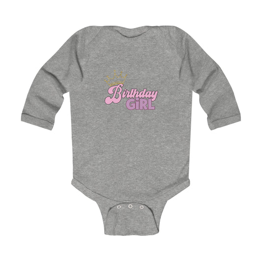 Birthday Girl Infant Long Sleeve Bodysuit - Cute Baby Shower Gift